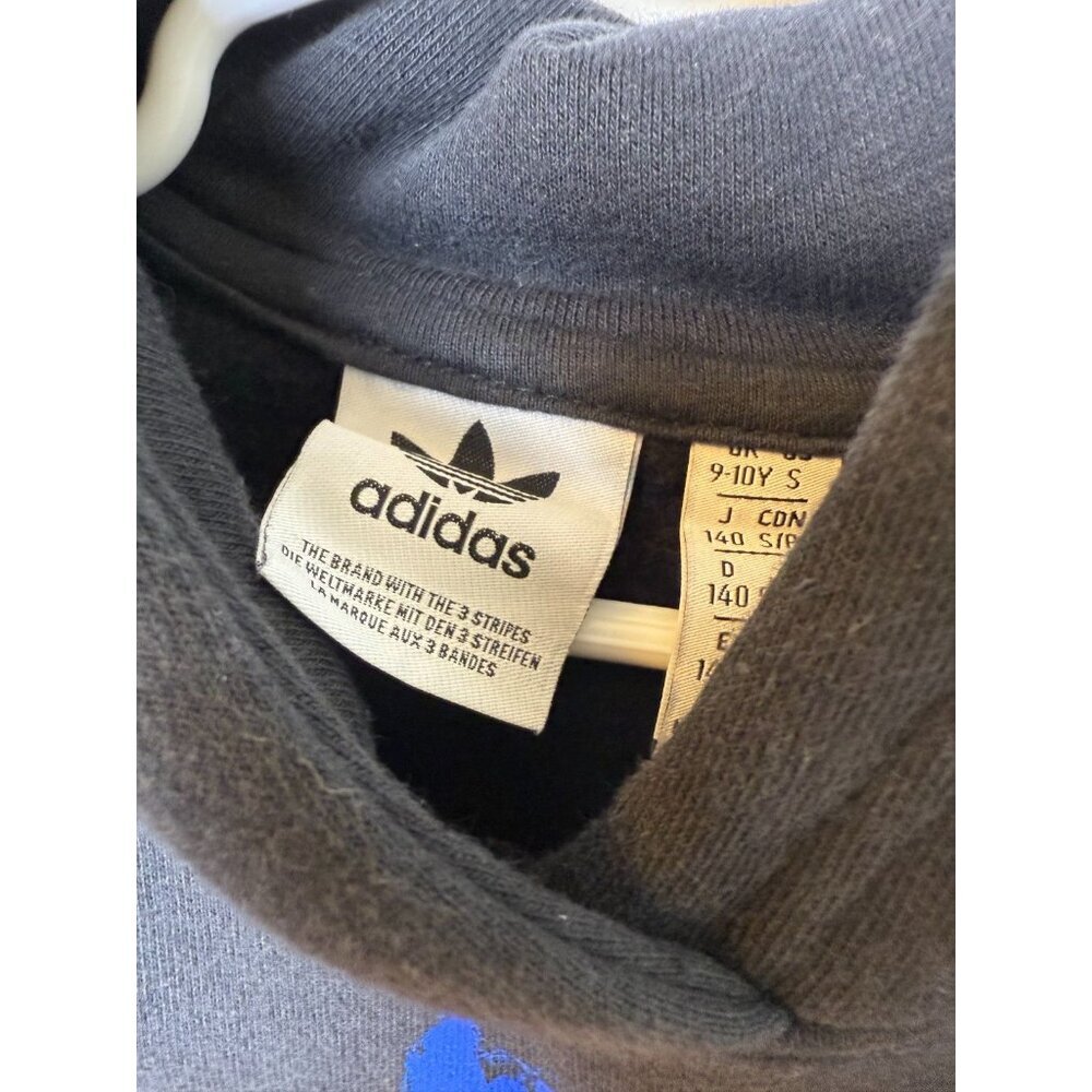 Adidas Youth Pullover Hoodie Black Hoodie Sweatshirt Size S Age 9-10 - Picture 8 of 10